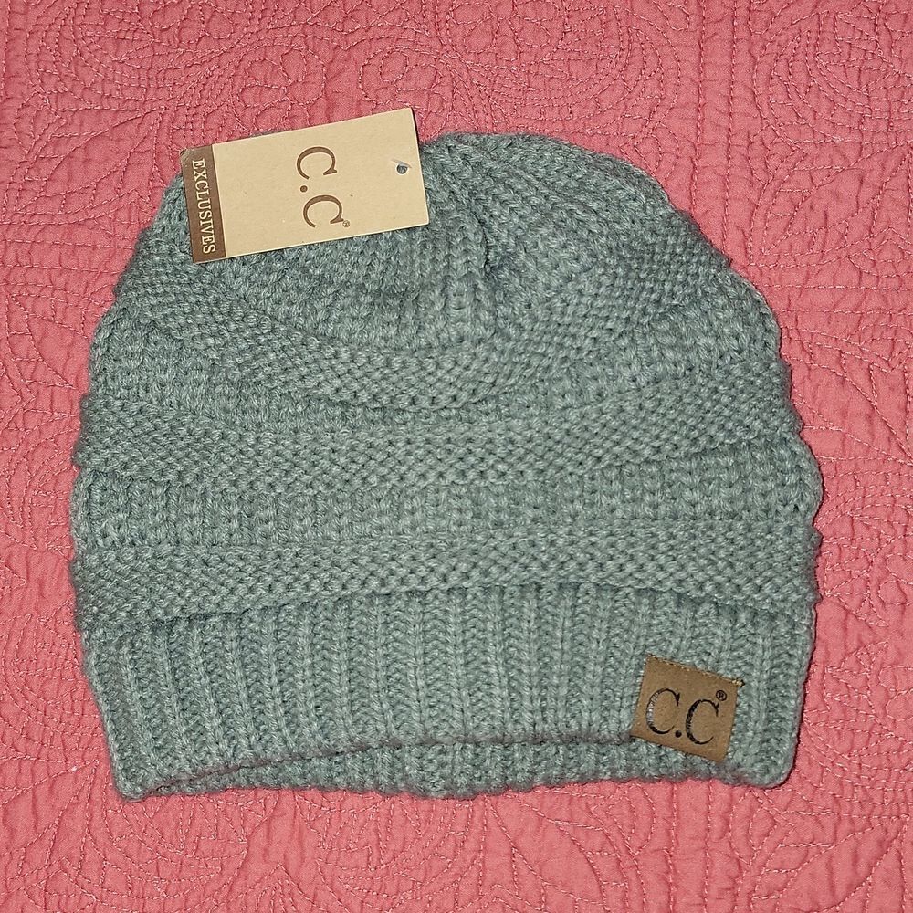 C.C. Knit Gray Beanie Toboggan Hat New